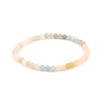 Multicolored pastel beryl bracelet faceted 4mm