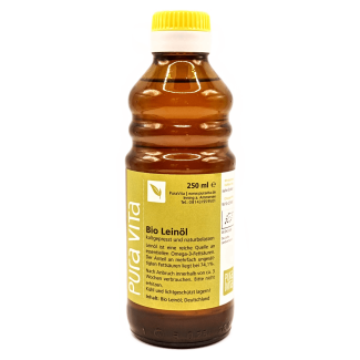 Organic cold-pressed linseed oil 250ml, PuraVita