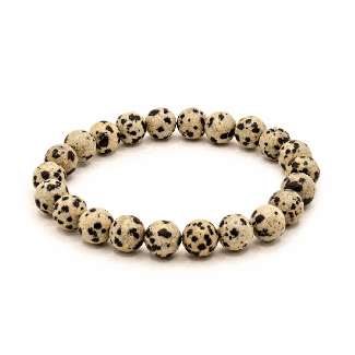 Bracelet en jaspe dalmatien 8mm