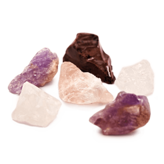 Pierres précieuses pour l'eau potable pour les animaux domestiques Acajou Obsidienne Quartz rose Cristal de roche Améthyste