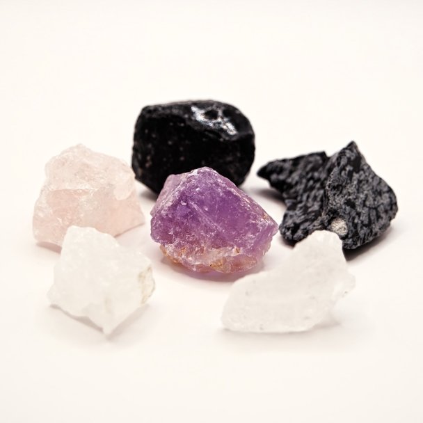 Edelsteine für Trinkwasser für Haustiere Schneeflocken Obsidian Rosenquarz Bergkristall Amethyst