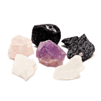 Pietre preziose per l'acqua potabile degli animali domestici Fiocchi di neve Ossidiana Quarzo rosa Cristallo di rocca Ametista