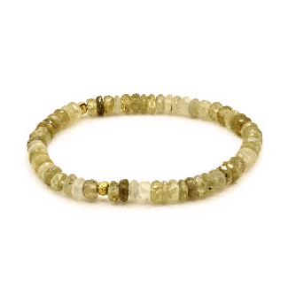 Grossular bracelet faceted lenses