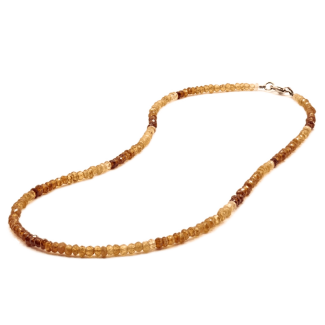 Hessonite necklace faceted 3.5mm