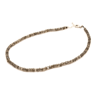 Labradorite necklace faceted lenses 5mm