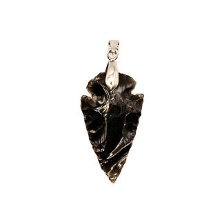 Obsidian pendant arrowhead