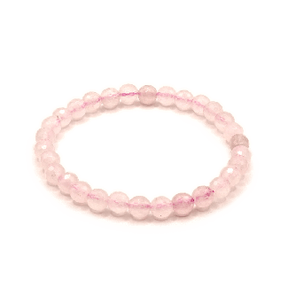 Faceted rose quartz bracelet 6mm