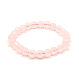 Faceted rose quartz bracelet 8mm