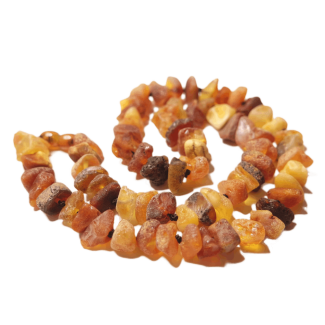 Grand collier de chien en ambre brut, 50 cm