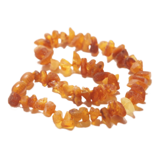 Petit collier de chien en ambre brut, 32 cm