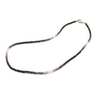 Saphir Halskette facettierte Linsen 3mm