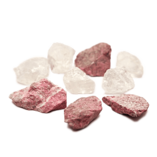 Thulite rock crystal rough stones