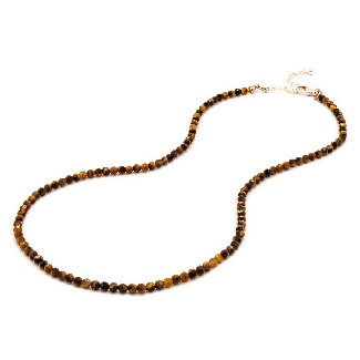 Tigerauge Halskette facettiert 3mm