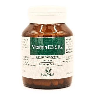 Vitamine D3 &amp; K2 60 gélules, Natur Vital